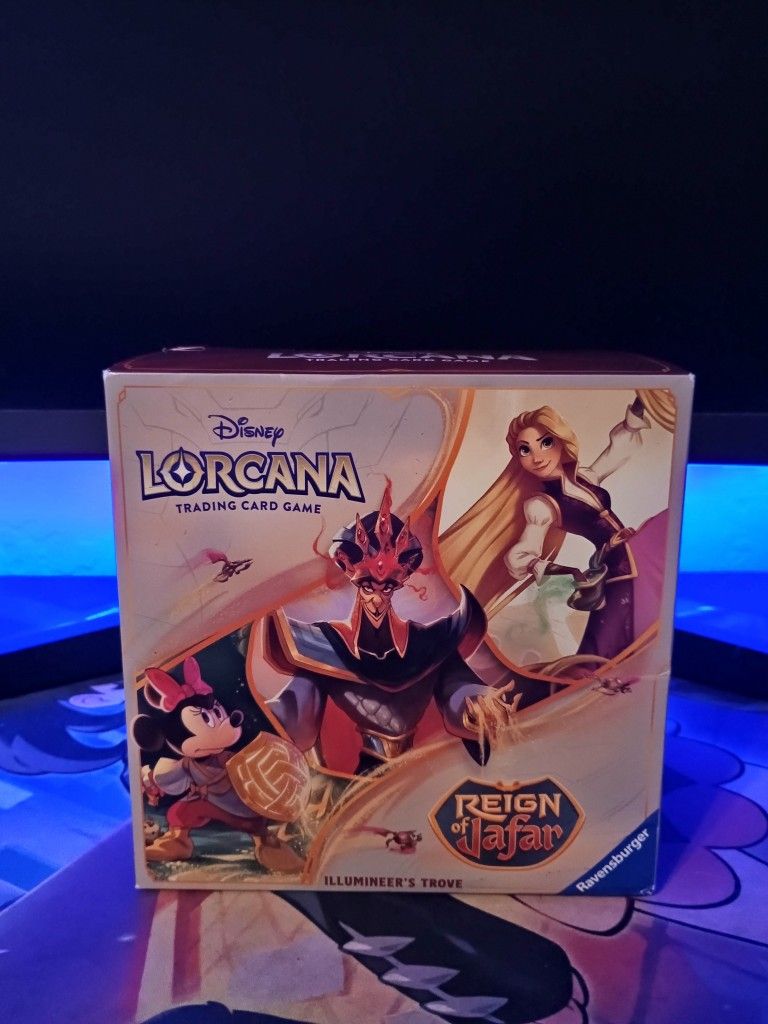 Sealed Lorcana Reign Of Jafar Illumineer's Trove, And Sleeved Boosters From Other Sets