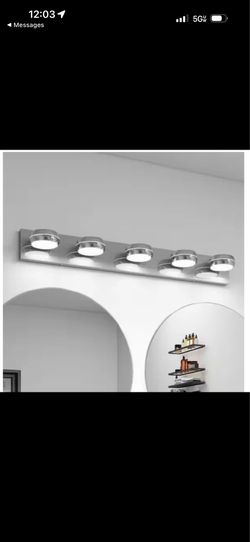 Sunpez 35.4 in. 5-Lights Chrome 6000K LED Vanity Light