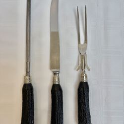 Carving Set Royal Brand Cutlery Company Stainless Steel Sheffield England 