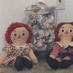 Vtg. Raggedy Ann & Andy Dolls