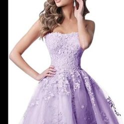 Strapless Purple  Dress 