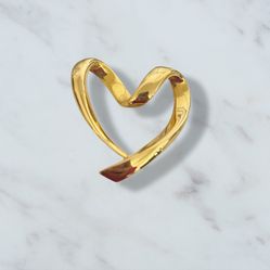 18k Gold (electro form) Open Heart Pendant 