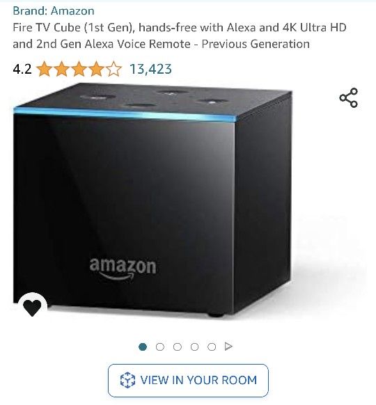 Fire TV Cube (1st Gen), hands-free with Alexa and 4K Ultra HD and 2nd Gen Alexa Voice