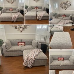 Modular Gray Fabric Sofa