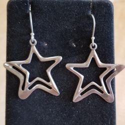 Sterling Silver Star Earrings 