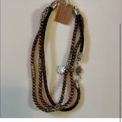 Brown and Black Beaded Necklace 