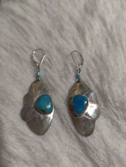 Navajo SS Earrings With Turquoise