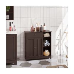Bathroom Floor Storage with Adjustable Shelves