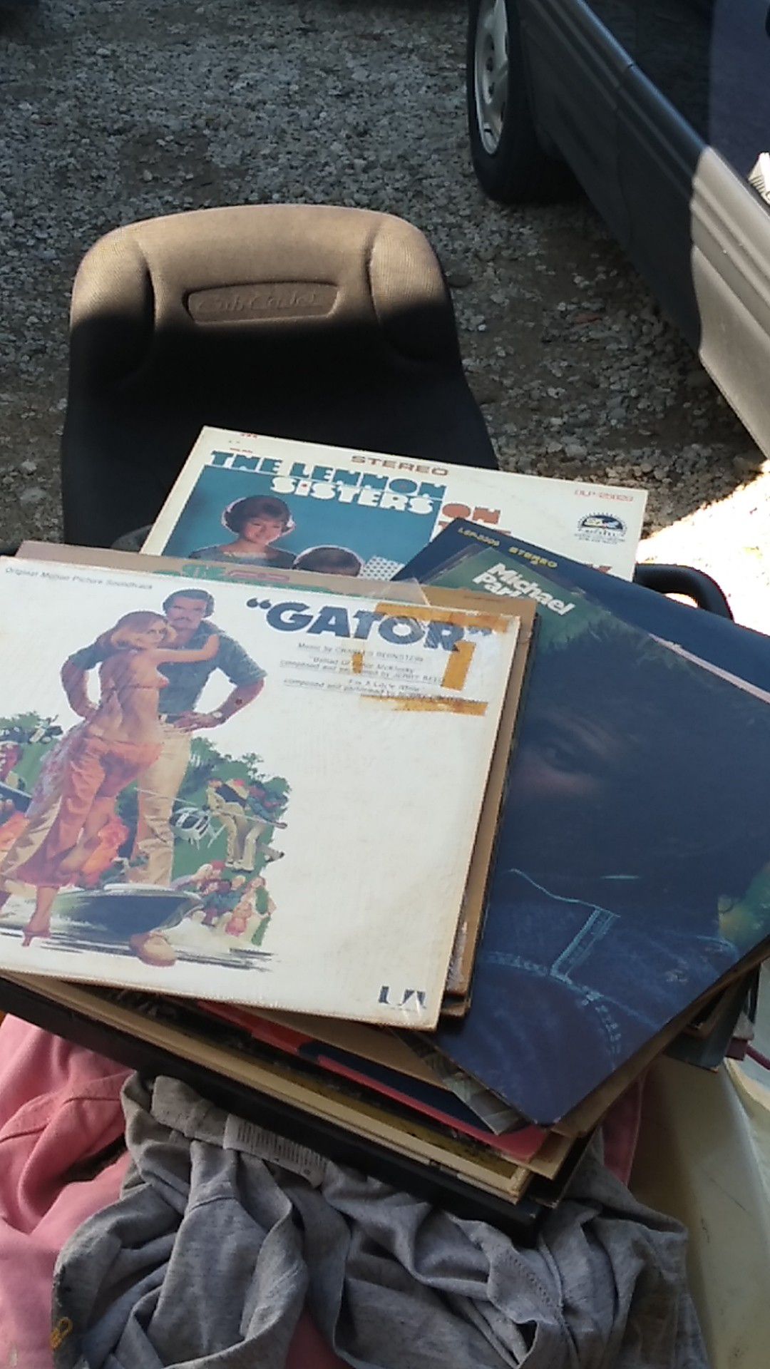 Old vinyl records $10 for the stack must be twenty or thirty of them there