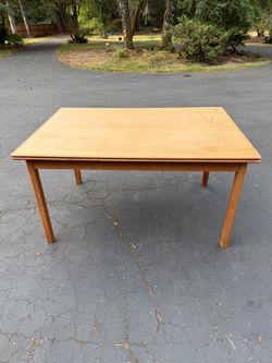 Teak extending dining table