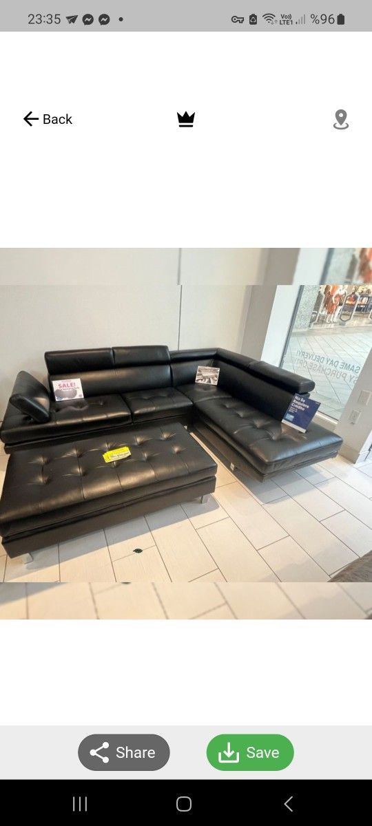 Moderno Black Sectional
