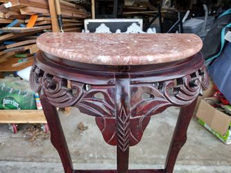 Stunning Dark Wood And Marble Table