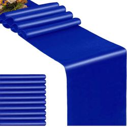 Location In Description- Royal Blue Table Runner - Pack of 10 Satin 12 x 108 Inches for Wedding Party Events Decoration

