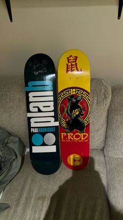 Paul Rodriguez skateboard decks one is signed