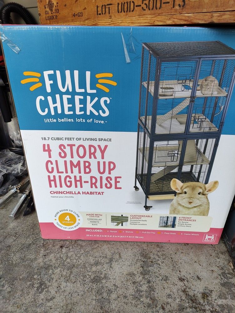 Brand New Full Cheeks 4 Story Climb Up High Rise small animal cage