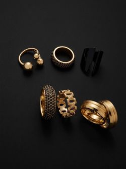 Gold & Black Ring Set (All 7 Rings)
