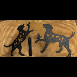 Metal Dog Garden Decor for Outside, Set of 2 Metal Dog Garden Statues,Garden Stakes Decorative for Lawn Decorations, Outdoor Decor Yard