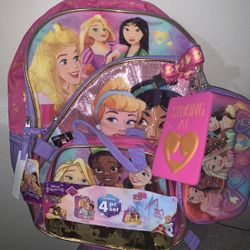 Disney Princess 4 Piece Backpack Set