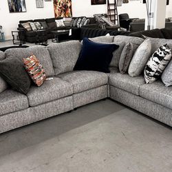 🍄 Playwrite 4 Pieces Sectional  | Sectional-Gray | Sofa | Loveseat | Couch | Sofa | Sleeper| Living Room Furniture| Garden Furniture |Patio Furniture