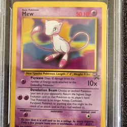 2000 Pokémon Movie Promo Mew Card Graded From GMA 8.5 Nm-mt 