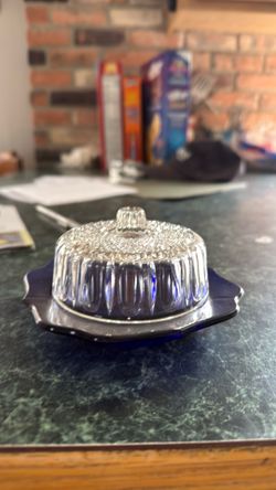 Small glass butter dish