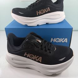 NEW HOKA Bondi 9 Women’s Athletic Running Shoes Black Rose Gold 1162012-BRGL