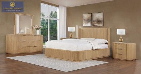 Bedroom set 4 pc Light Oak finish, New Especial price