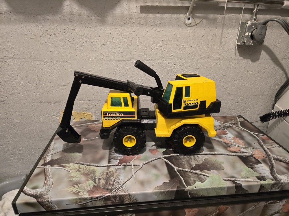1992 Vintage Tonka Mighty Diesel Load Ecavator Backhoe Truck Loader