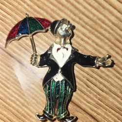 Nice Vintage Clown Brooch NO Flaws
