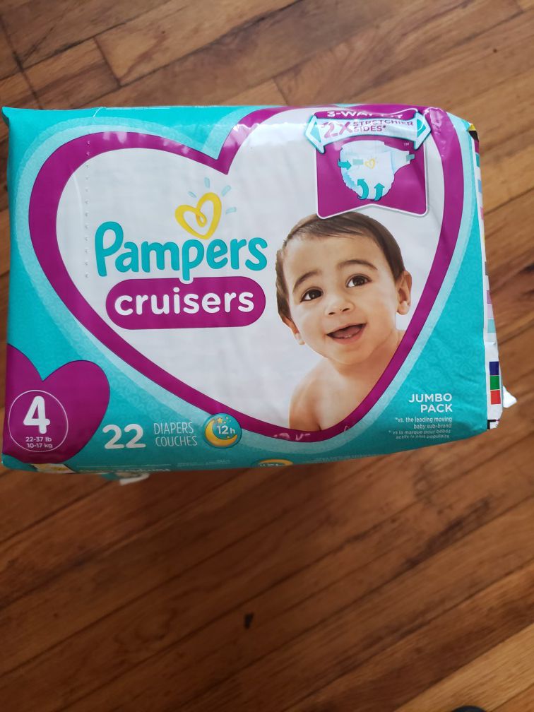 3 PACKAGES DIAPERS PAMPERS CRUISERS SIZE 4