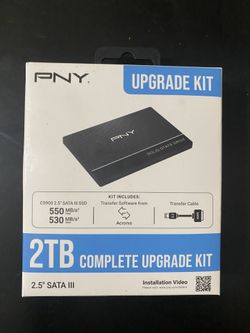 PNY 2TB CS900 2.5” SATA-III SSD Complete Upgrade Kit with Transfer Cable and Software