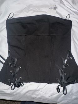 Black Corset Top with Lace-Up Sides