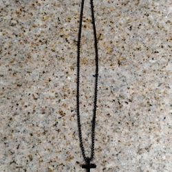 Men's Stainless Steel Cross 24 Inch Pendant Necklace 