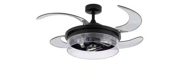 Fanaway Brisbane 48 in. Indoor Matt Black Retractable Ceiling Fan with Light and Remote NEW