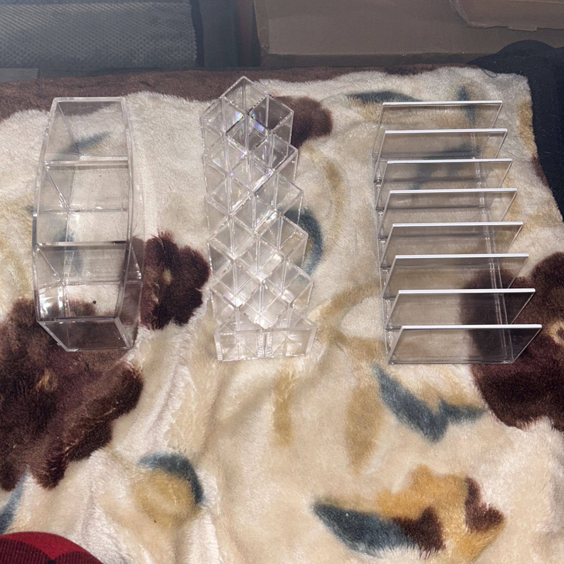 Trio Of Acrylic Makeup Holders - Used 