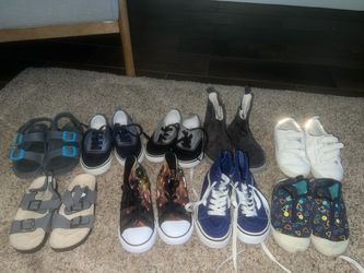 9 pairs boys shoes size 10