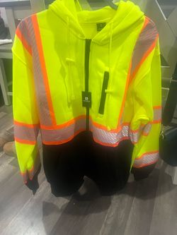 His Zest Hi-Vis Safety Hoodie Size Large