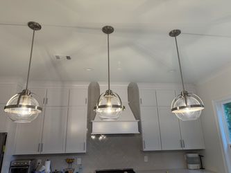 Globe Pendant Lights Brushed Nickel Set of 3