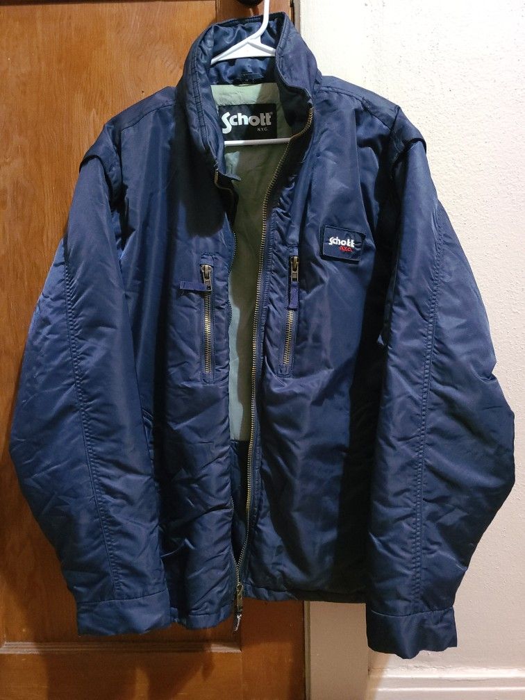 Navy Blue Men's SCHOTT U.S.A Jacket
