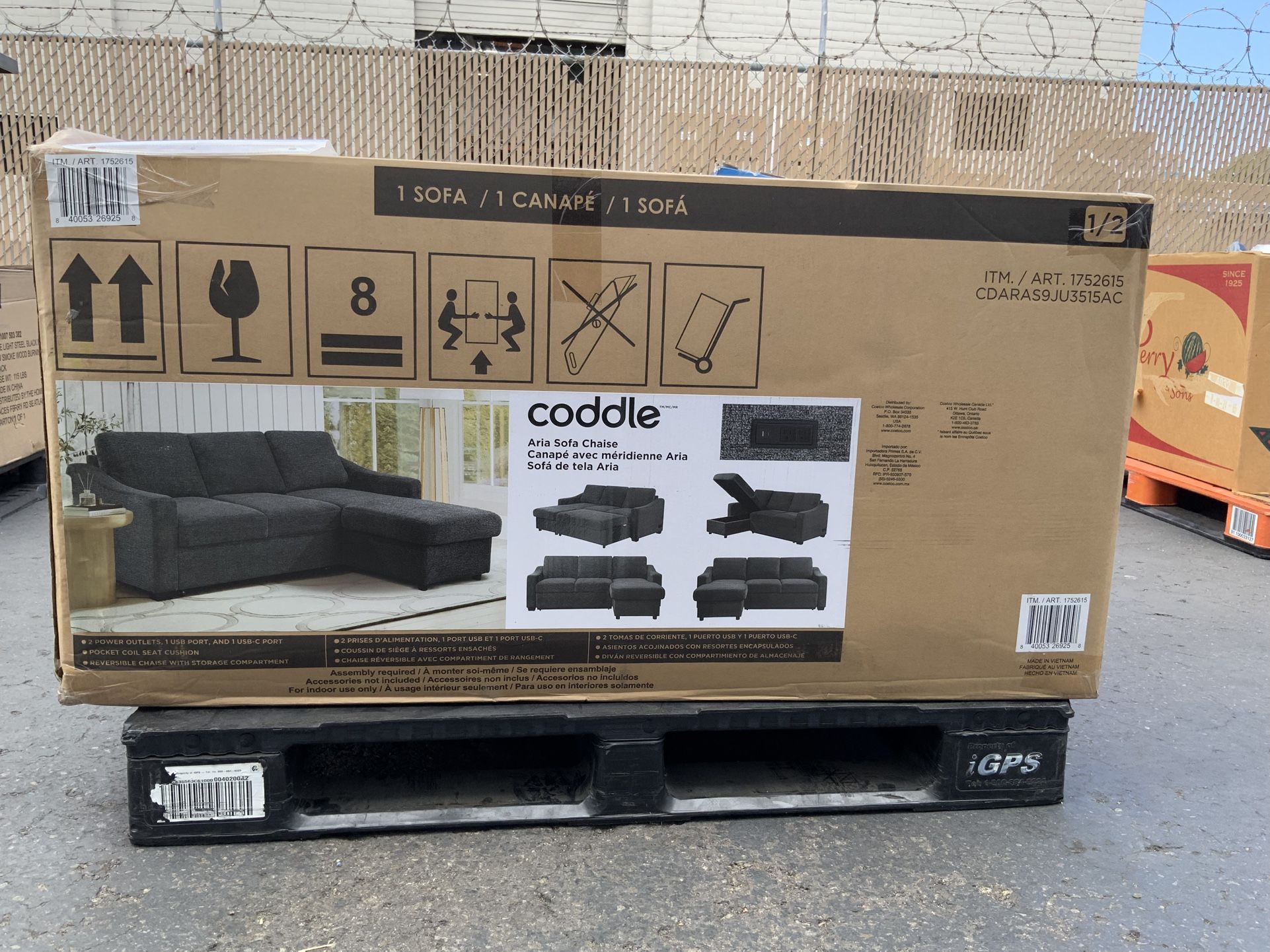 Aria Fabric Sleeper Sofa With Reversible Chaise & Storage