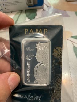 PAMP Lady Fortuna 45th anniversary SILVER bar