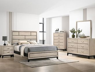 NEW Drift Wood Unique Panel Modern BED ROOM SET💥NO CREDIT NEEDED $10 Down