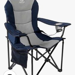 Brand new!!! Coastrail Outdoor Camping Chair Oversized Padded Folding Quad Arm Chairs with Lumbar Back Support, Cooler Bag, Cup Holder & Side Pocket, 