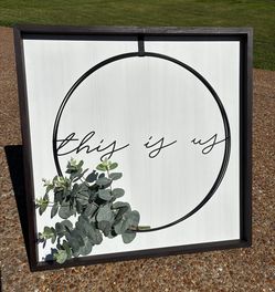 Solid Wood Framed Farmhouse ‘This Is Us’ Wall Decor 24” x 24”