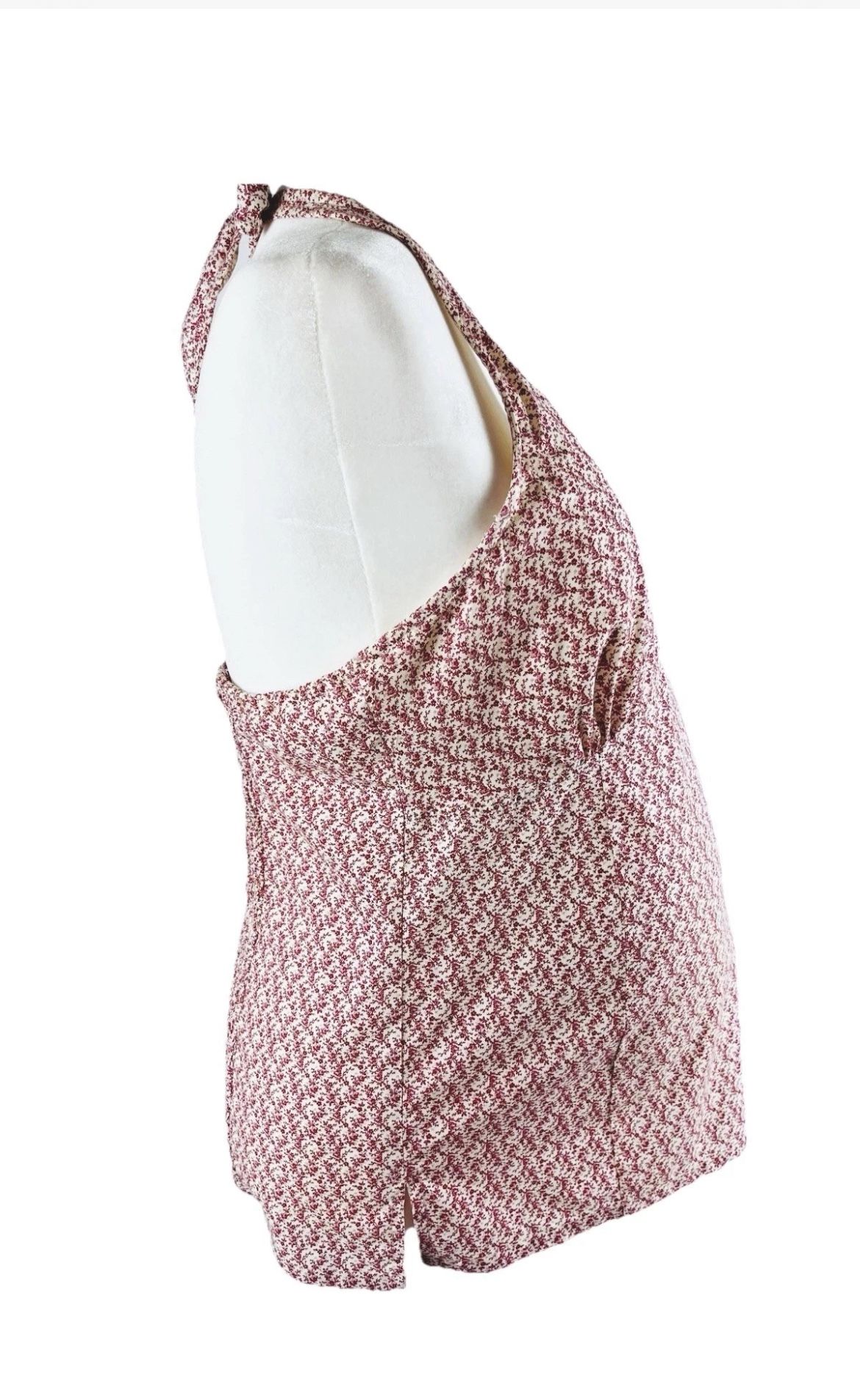 Motherhood Maternity Red Ditsy Floral Halter Top Sz M
