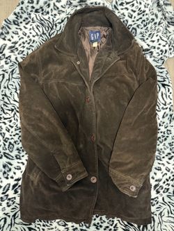 Vintage Gap Brown Suede Button-Up Coat