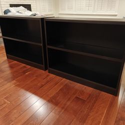 Black Bookcases Pair