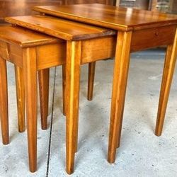 Georgian Pine Craftsmen Nesting Tables Set of 3