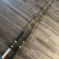 Pair Salt Water Ugly Stick Tiger Fishing Rods. Spinning And Conventional. 
