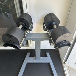 Adjustable Dumbbells With Stand $75